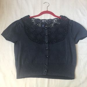 90's Vintage Calvin Klein Knit and Embroidery Crop
